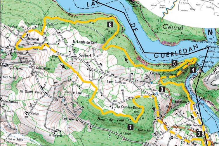 Lien topo Circuit du barrage de Guerlédan Circuit du barrage de Guerlédan