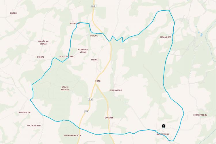 Circuit An Tri Eskop - Bourbriac Itinéraire de randonnée Circuit An Tri Eskop - Bourbriac