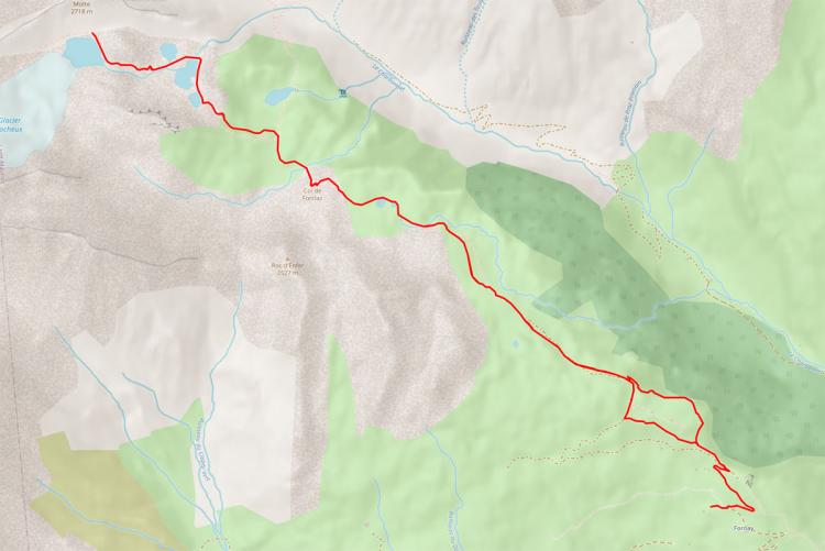 Les Cinq Lacs de la Forclaz Itinéraire de randonnée Les Cinq Lacs de la Forclaz