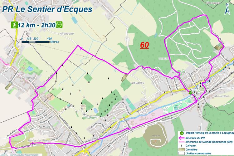 Le Sentier d'Ecques Itinéraire de randonnée Le Sentier d'Ecques