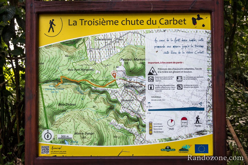 Panneau de la Troisième chute du Carbet Panneau de la Troisième chute du Carbet
