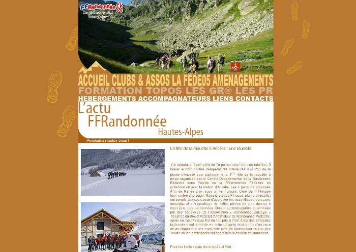 Comité départemental de la randonnée pédestre des Hautes-Alpes Comité départemental de la randonnée pédestre des Hautes-Alpes